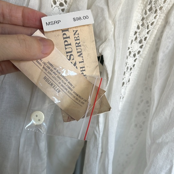 Denim & Supply Ralph Lauren Peasant Blouse Xs nwt - Picture 4 of 6